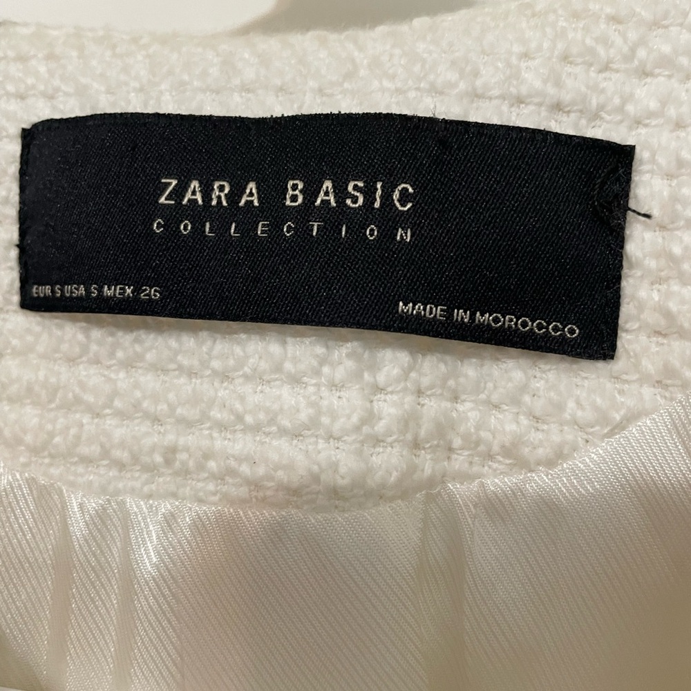 Zara Basic Collection Full Zip Cream Long Sleeve … - image 2